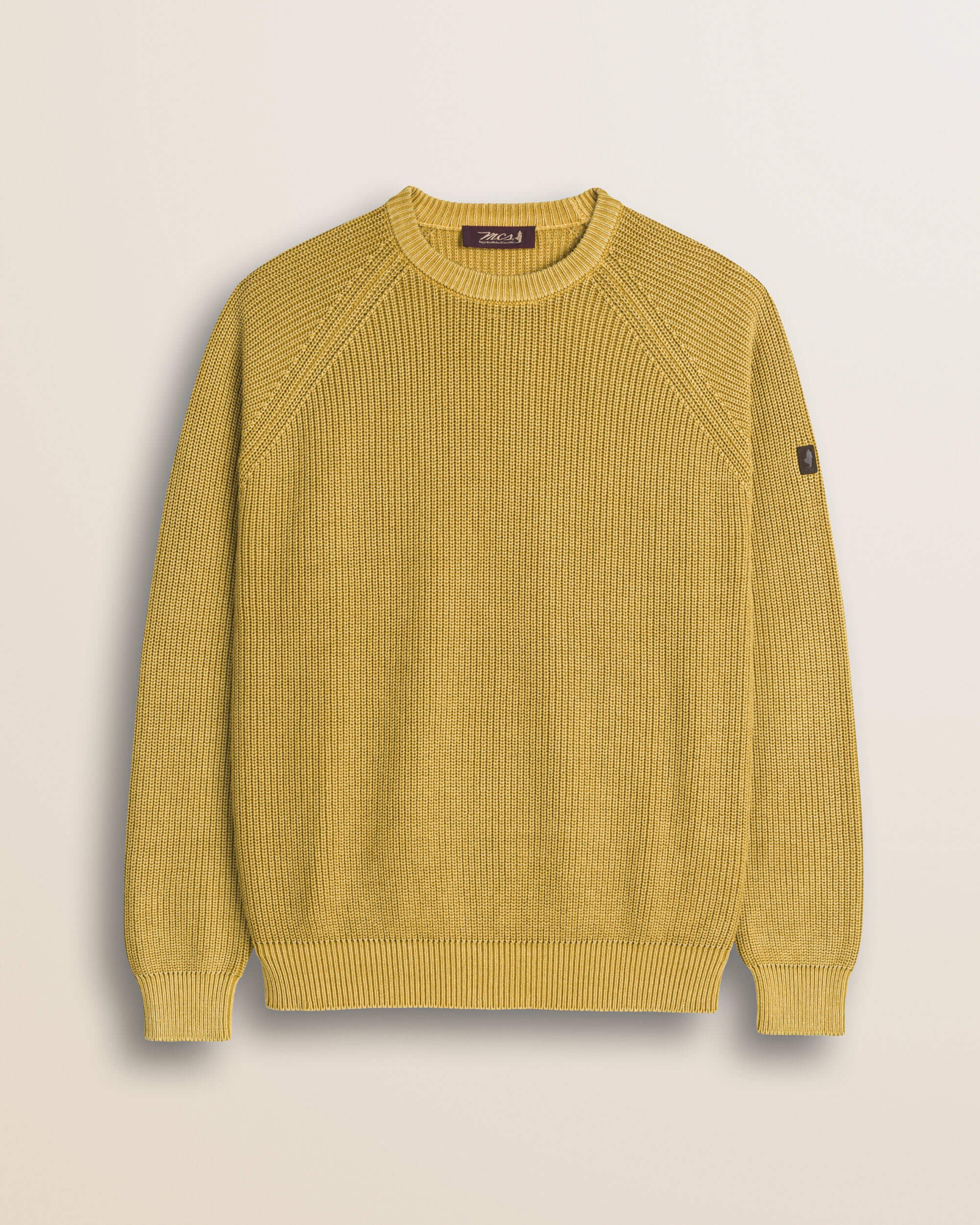 Maglione Raglan in Cotone Acid Wash fronte - Chai Tea