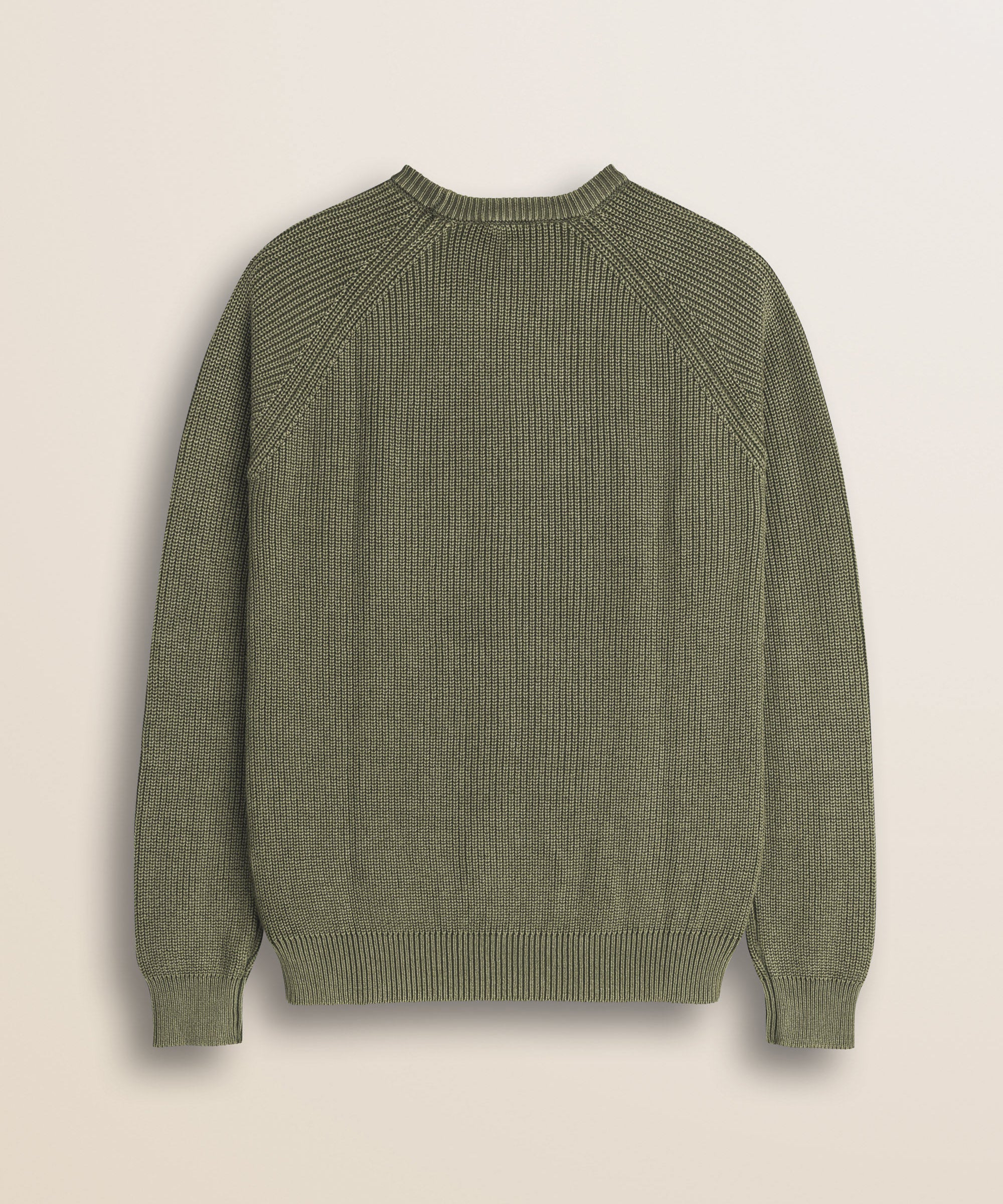 Maglione Raglan in Cotone Acid Wash retro - Olive Night