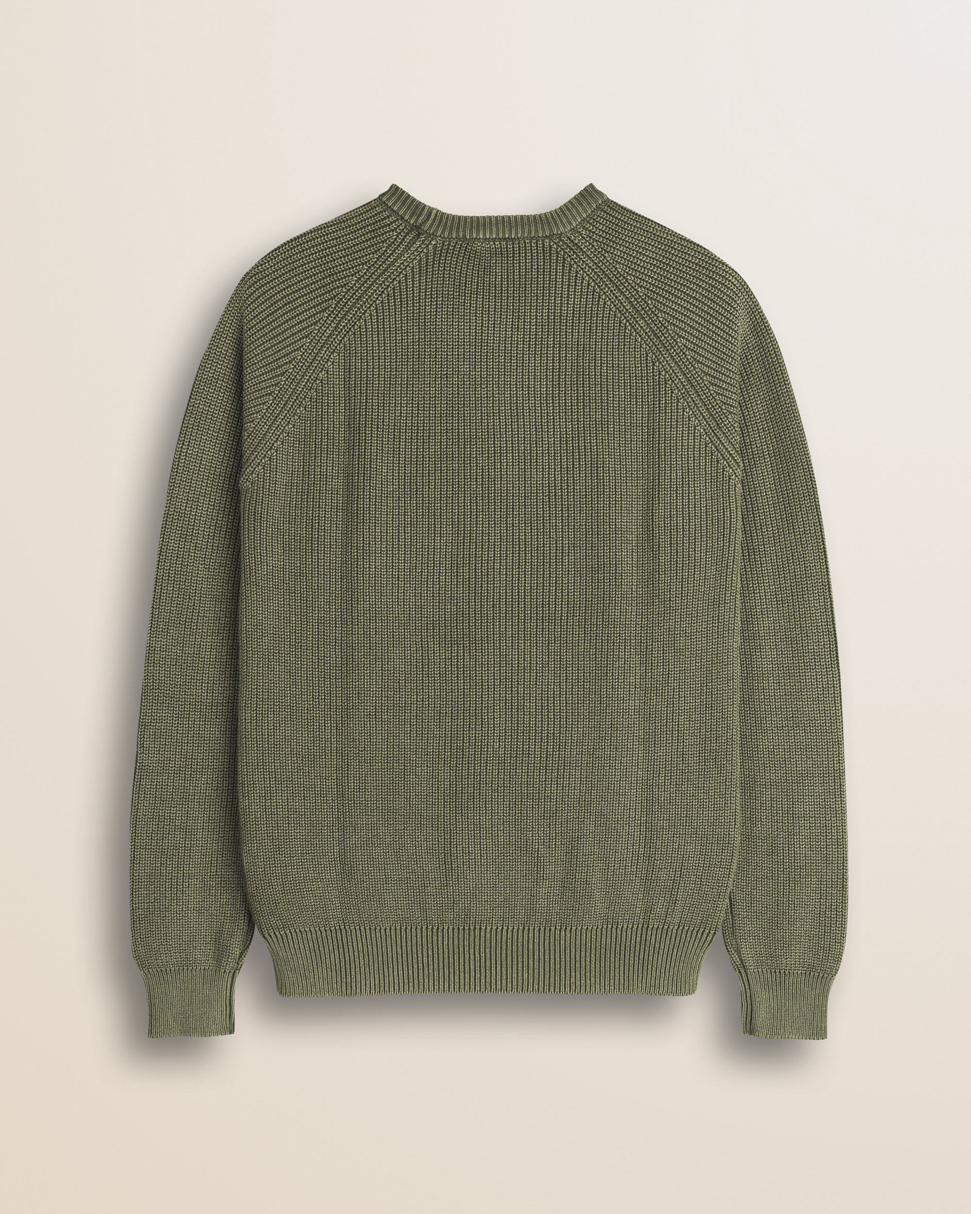 Maglione Raglan in Cotone Acid Wash retro - Olive Night