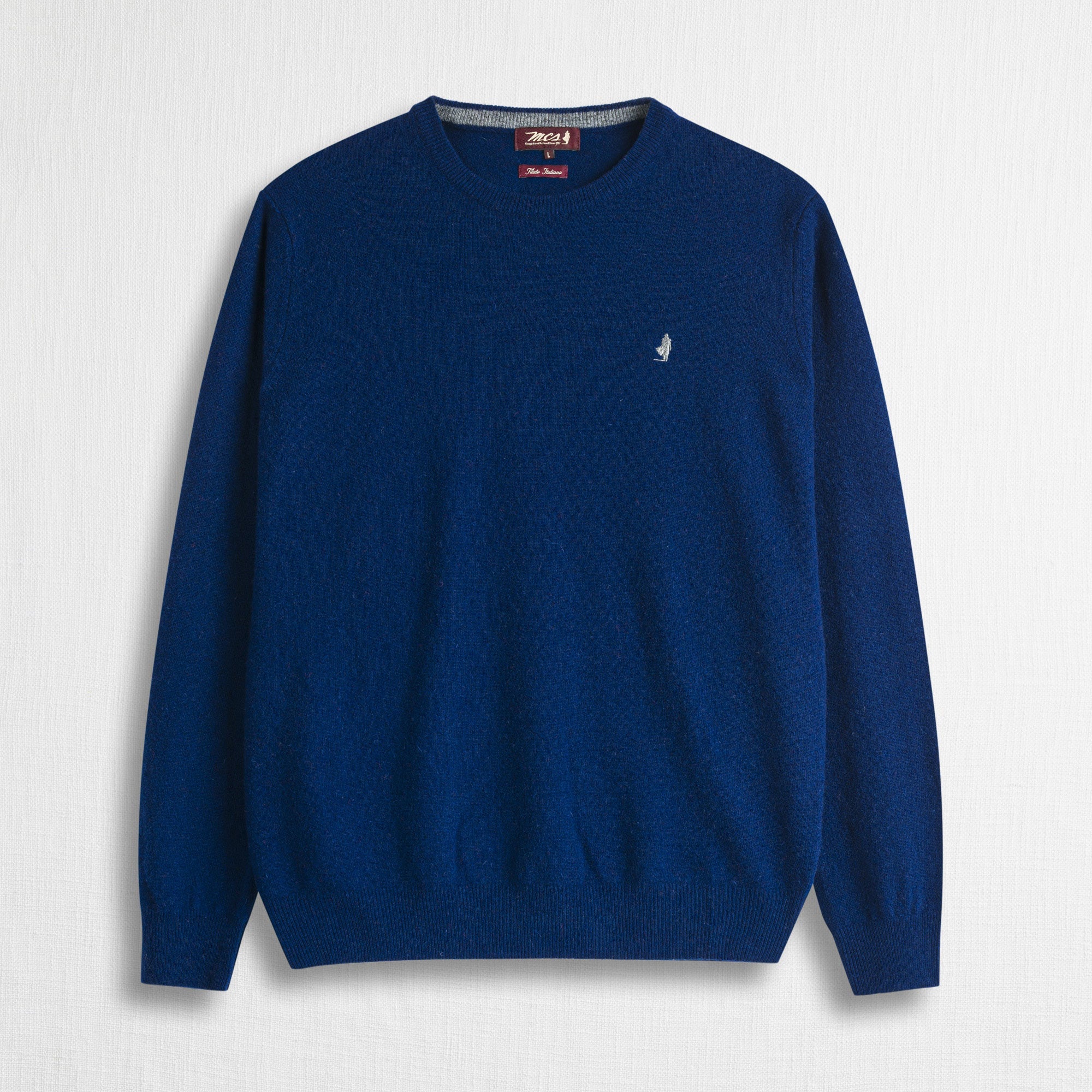 Maglia Girocollo in Misto Lana - Stone Blue