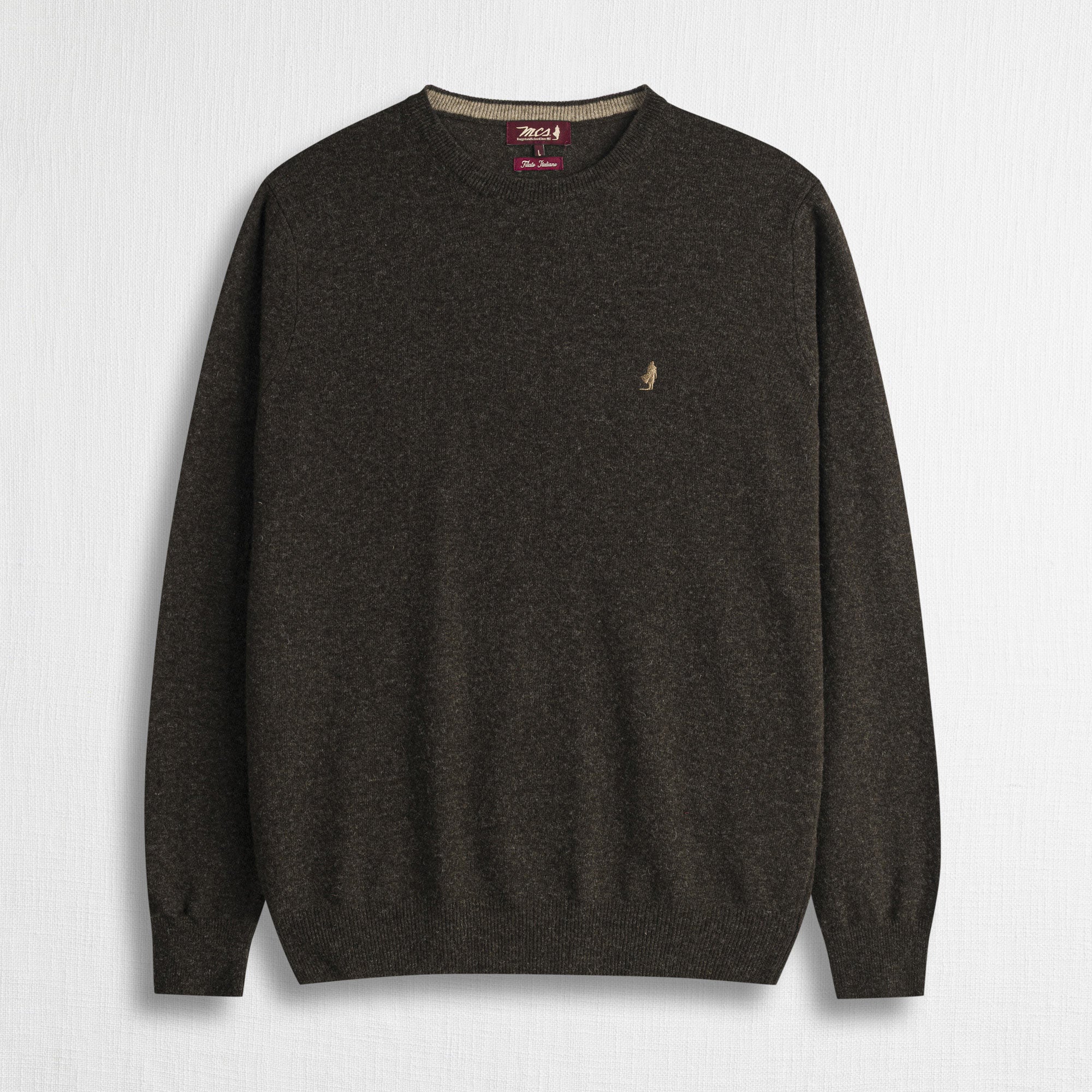 Maglia Girocollo in Misto Lana - Fudge Chocolate