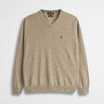 Maglia Collo a V in Misto Lana - Sand