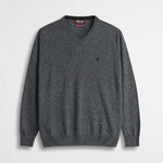 Maglia Collo a V in Misto Lana - Dark Grey
