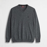 Maglia Collo a V in Misto Lana - Dark Grey