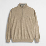 Maglia Mezza Zip in Misto Lana - Sand