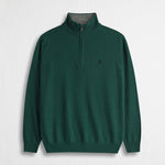 Maglia Mezza Zip in Misto Lana - Dark Green