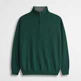 Maglia Mezza Zip in Misto Lana - Dark Green