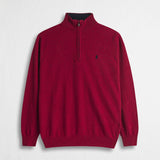 Maglia Mezza Zip in Misto Lana - Oriental Red