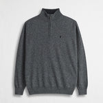 Maglia Mezza Zip in Misto Lana - Dark Grey