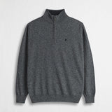 Maglia Mezza Zip in Misto Lana - Dark Grey