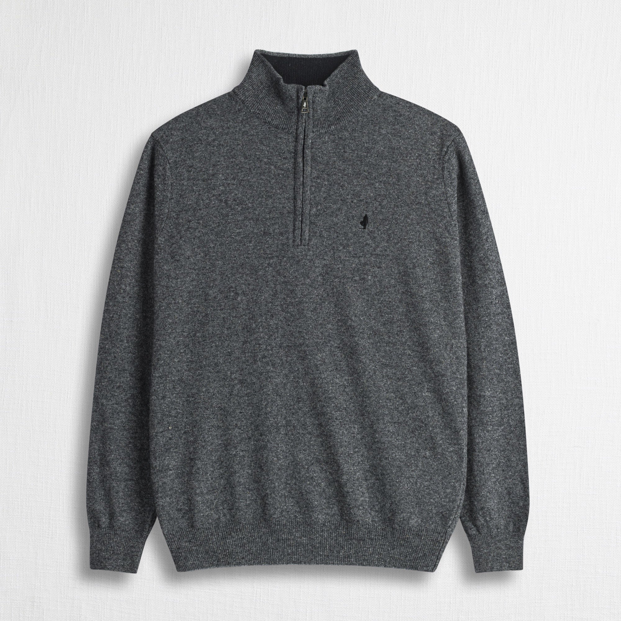 Maglia Mezza Zip in Misto Lana - Dark Grey