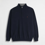 Maglia Mezza Zip in Misto Lana - Blue Navy