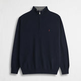 Maglia Mezza Zip in Misto Lana - Blue Navy