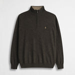 Maglia Mezza Zip in Misto Lana - Fudge Chocolate