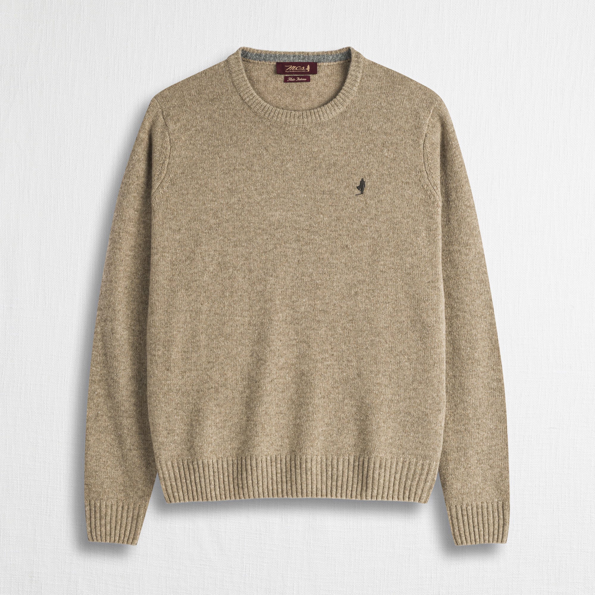 Maglione Girocollo in Misto Lana - Sand
