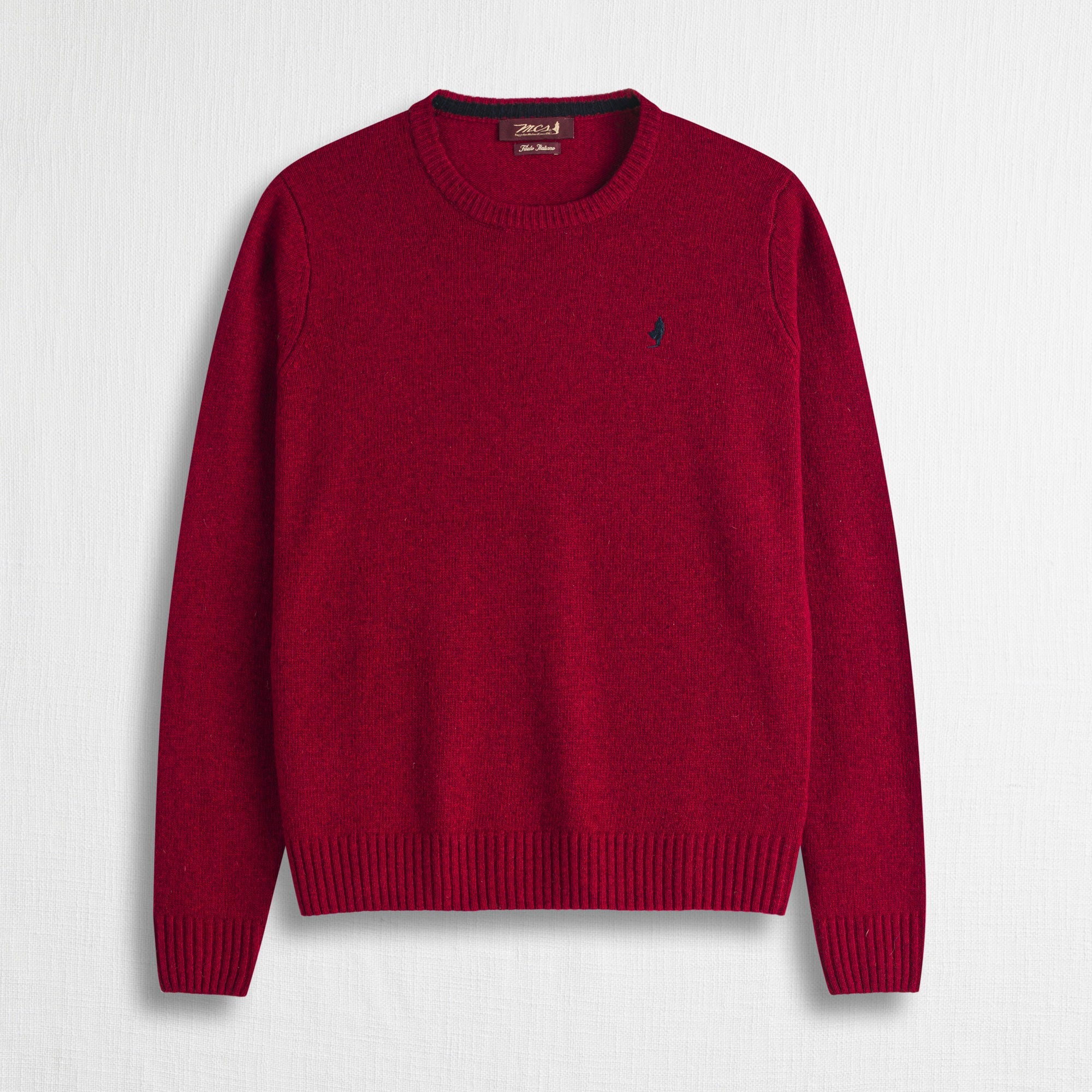 Maglione Girocollo in Misto Lana - Oriental Red