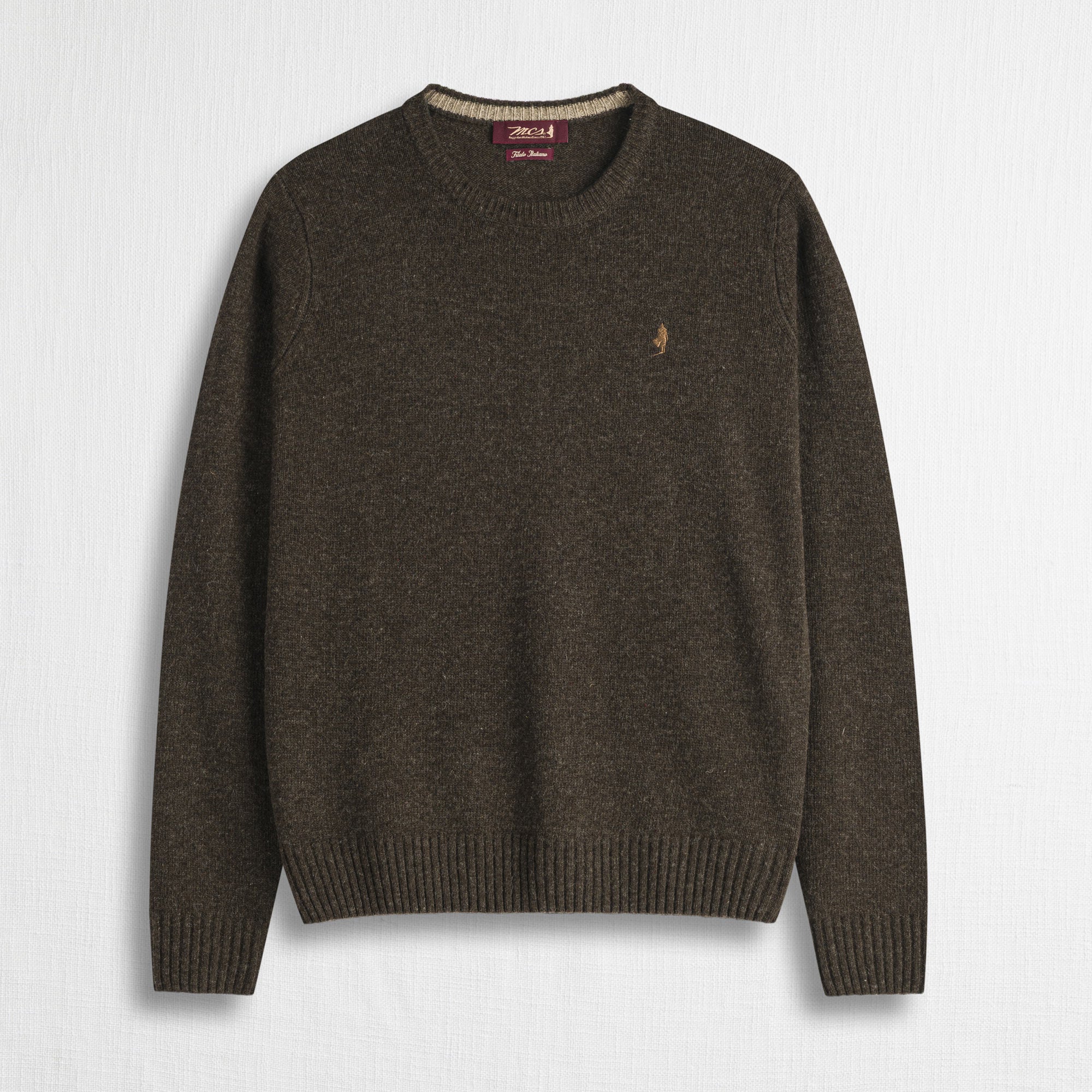 Maglione Girocollo in Misto Lana - Fudge Chocolate
