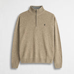 Maglione Mezza Zip in Misto Lana - Sand