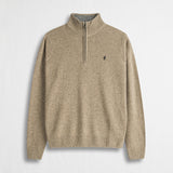 Maglione Mezza Zip in Misto Lana - Sand