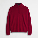 Maglione Mezza Zip in Misto Lana - Oriental Red