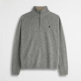 Maglione Mezza Zip in Misto Lana - Mid Grey