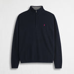 Maglione Mezza Zip in Misto Lana - Blue Navy