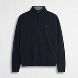 Maglione Mezza Zip in Misto Lana - Blue Navy