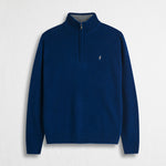 Maglione Mezza Zip in Misto Lana - Stone Blue