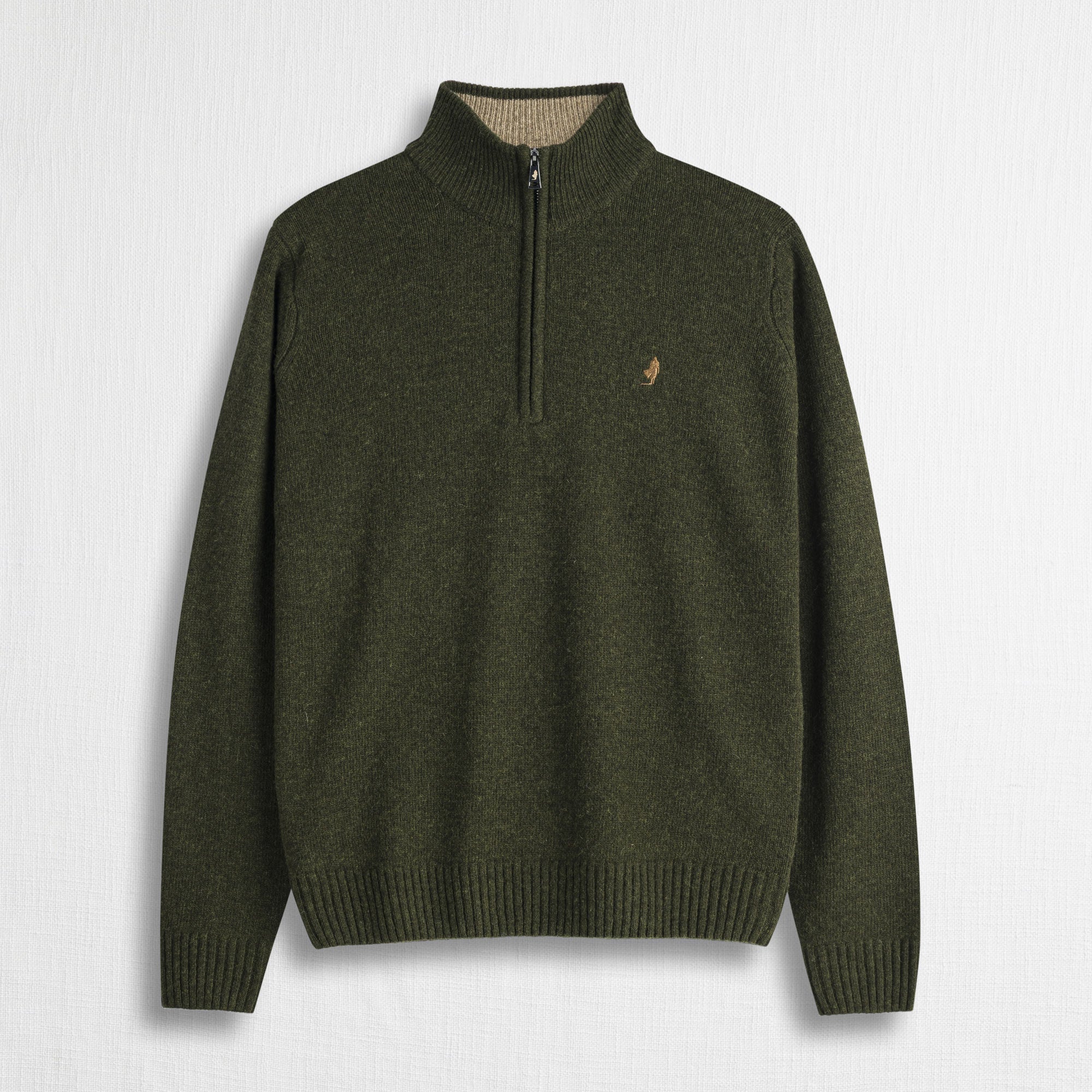 Maglione Mezza Zip in Misto Lana - Fall Leaf