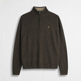Maglione Mezza Zip in Misto Lana - Fudge Chocolate