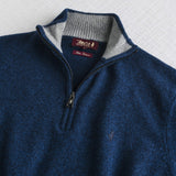 Maglia Mezza Zip Mouliné in Misto Lana