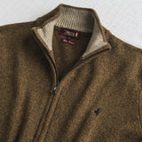 Maglione Full Zip Mouliné in Misto Lana