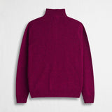 Maglione Full Zip Mouliné in Misto Lana