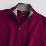 Maglione Full Zip Mouliné in Misto Lana