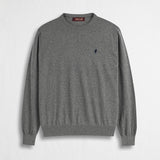 Maglia Girocollo in Cotone e Lana - Mid Grey