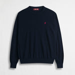 Maglia Girocollo in Cotone e Lana - Blue Navy