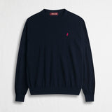 Maglia Girocollo in Cotone e Lana - Blue Navy