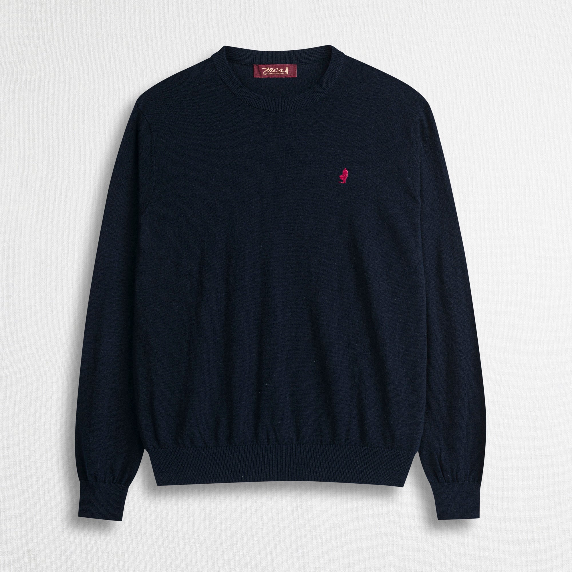Maglia Girocollo in Cotone e Lana - Blue Navy
