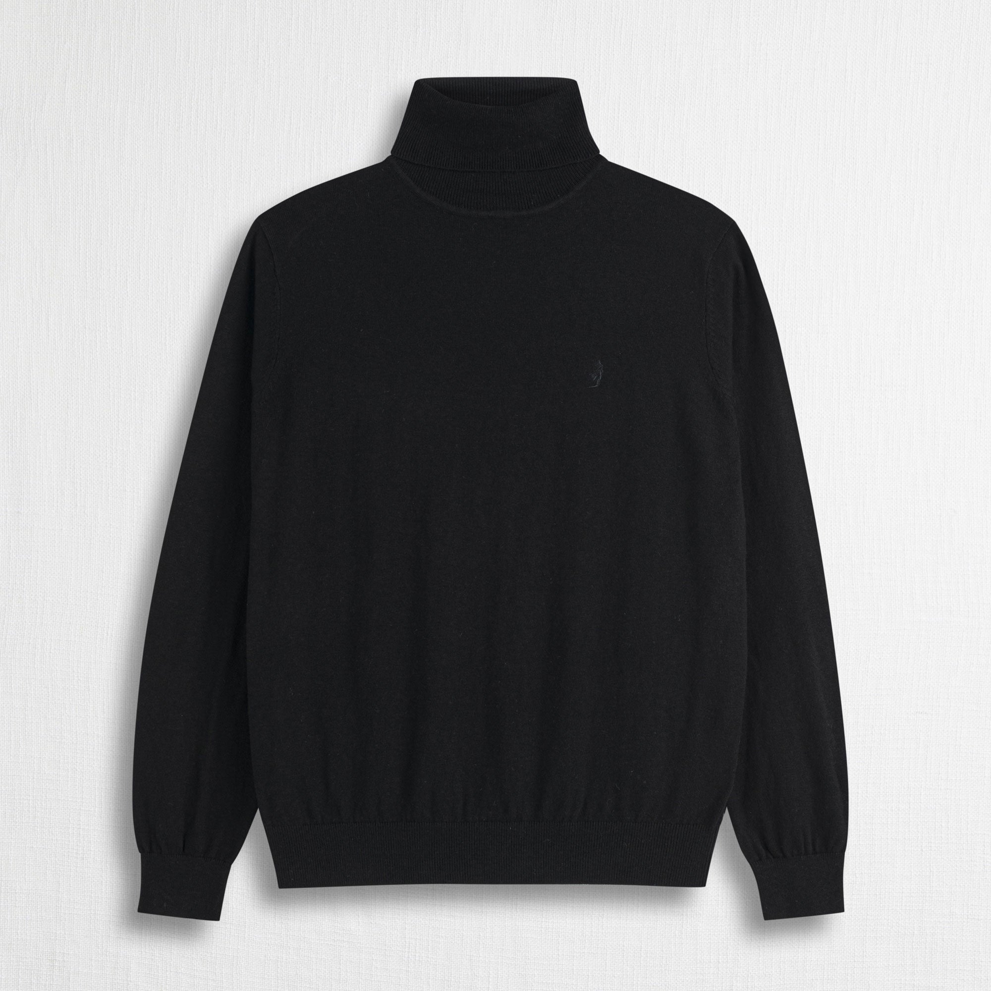 Maglia Collo alto in Cotone e Lana - Black