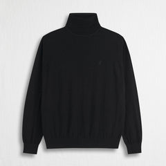 Maglia Collo alto in Cotone e Lana - Black