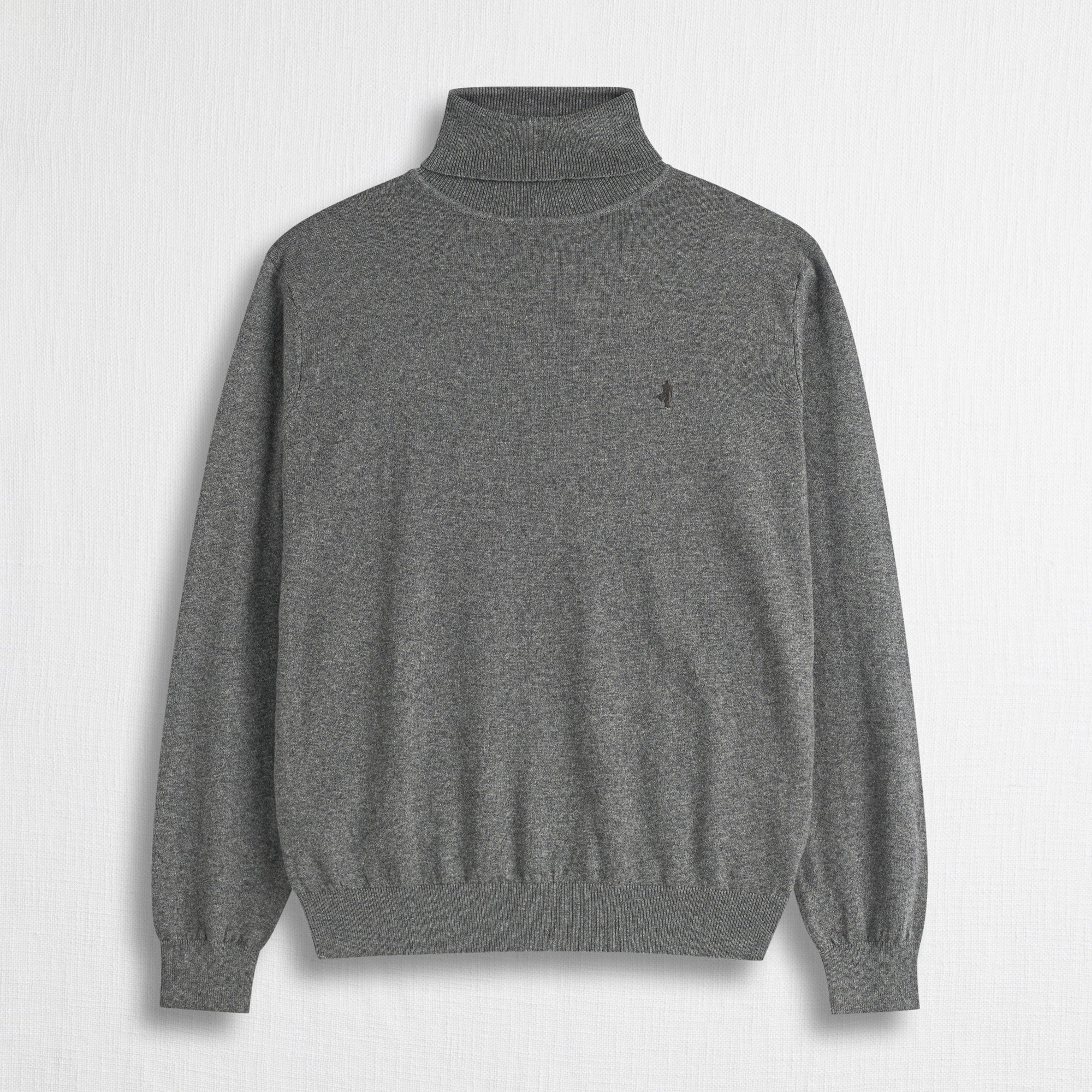 Maglia Collo alto in Cotone e Lana - Mid Grey