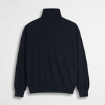 Maglia Collo alto in Cotone e Lana - Blue Navy
