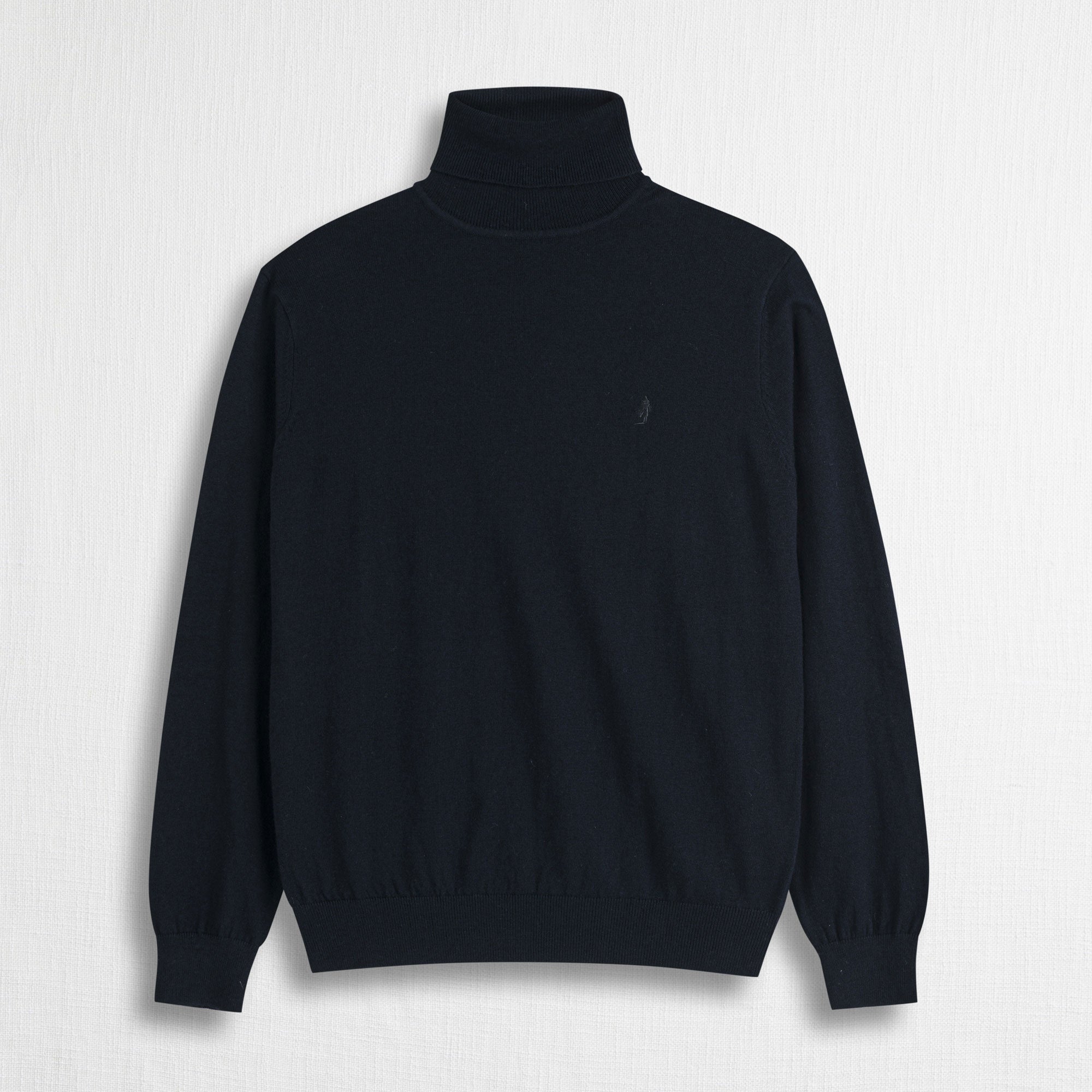 Maglia Collo alto in Cotone e Lana - Blue Navy
