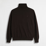Maglia Collo alto in Cotone e Lana - Chocolate