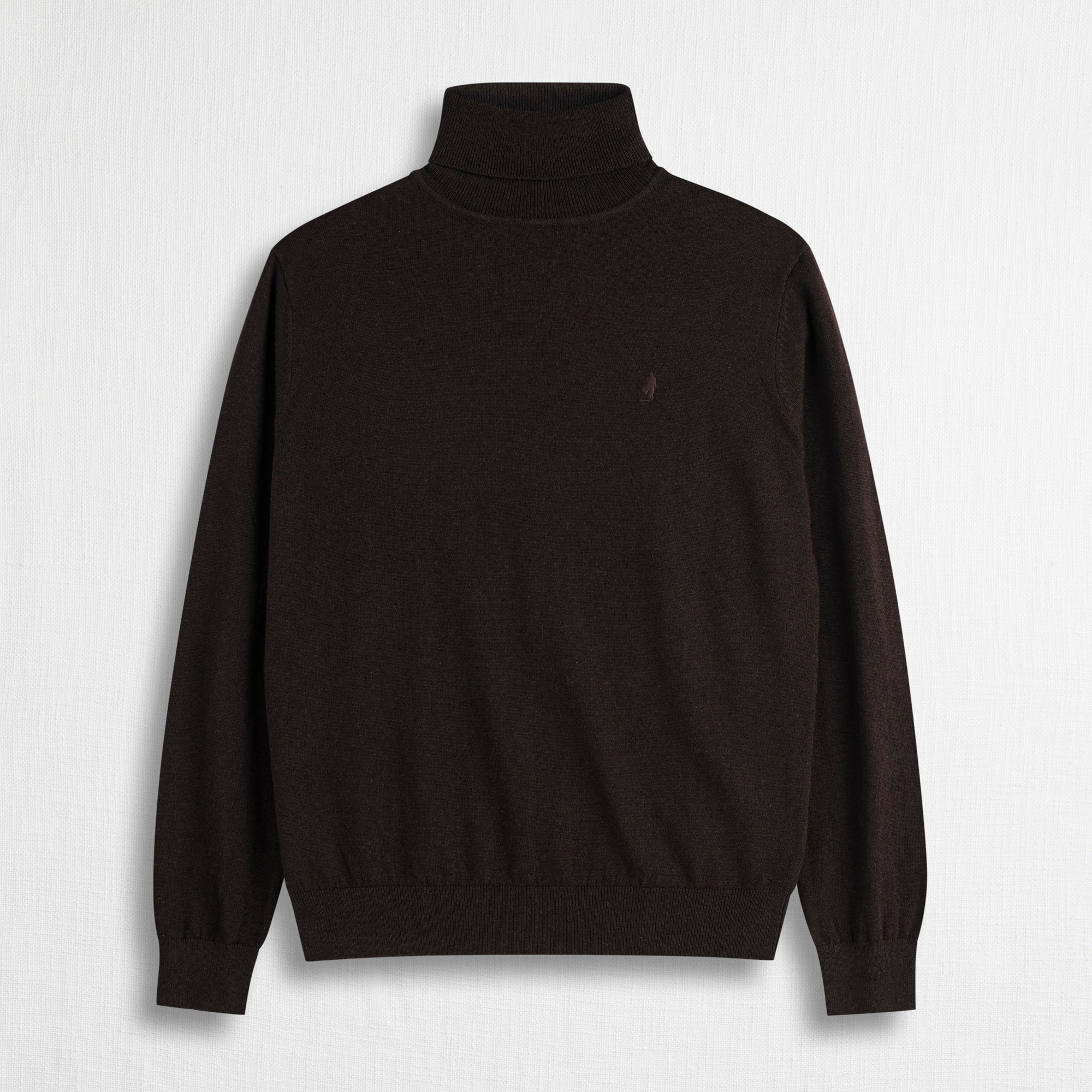 Maglia Collo alto in Cotone e Lana - Chocolate