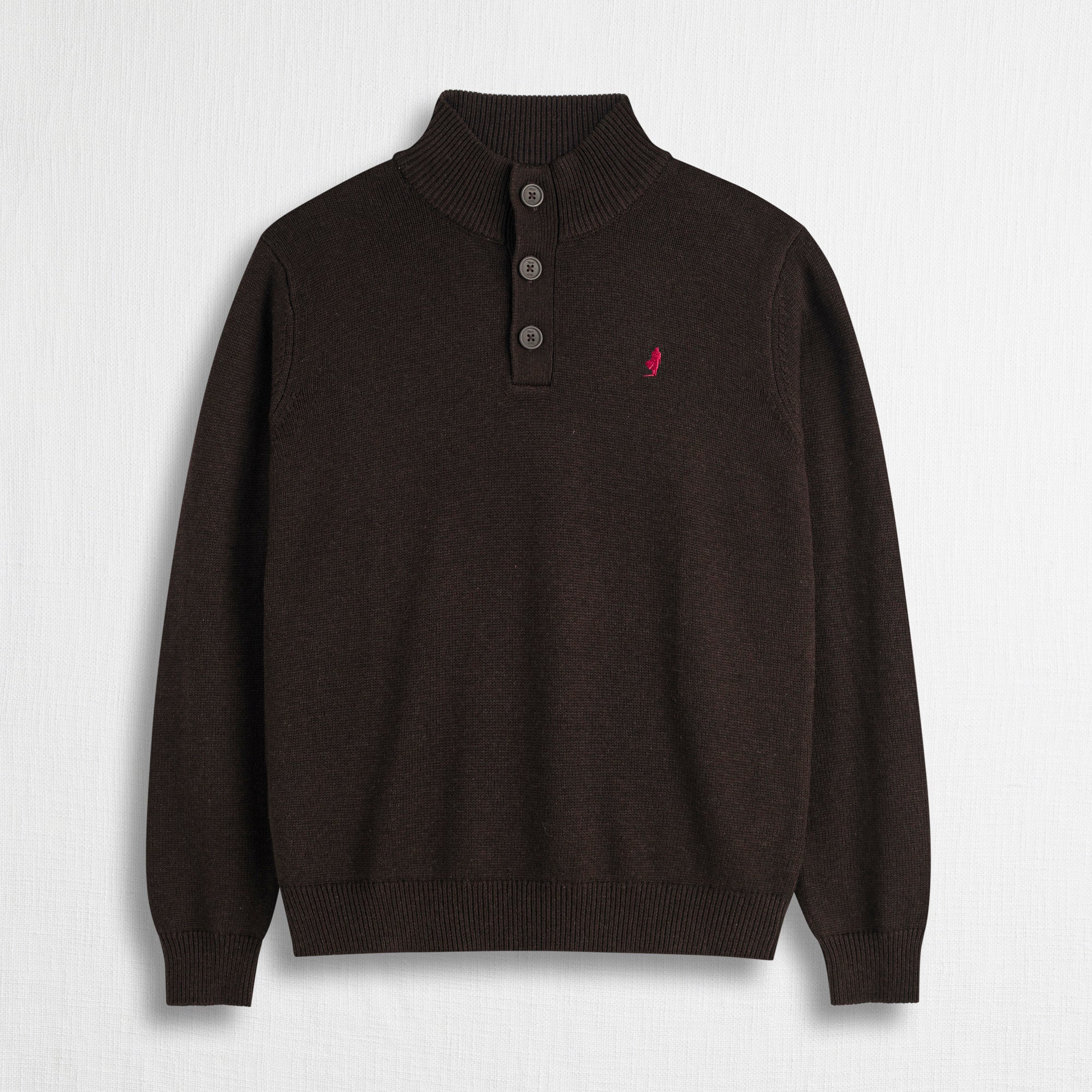 Maglione Camionnaire in Cotone e Lana - Chocolate
