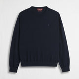 Maglia Girocollo 100% Lana Merino - Blue Navy
