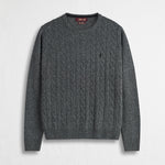 Maglione Girocollo a Trecce in Misto Lana - Lead