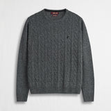 Maglione Girocollo a Trecce in Misto Lana - Lead