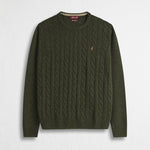 Maglione Girocollo a Trecce in Misto Lana - Fall Leaf